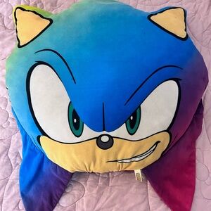 Large Sonic the Hedgehog Rainbow Head Pillow Plush 22"